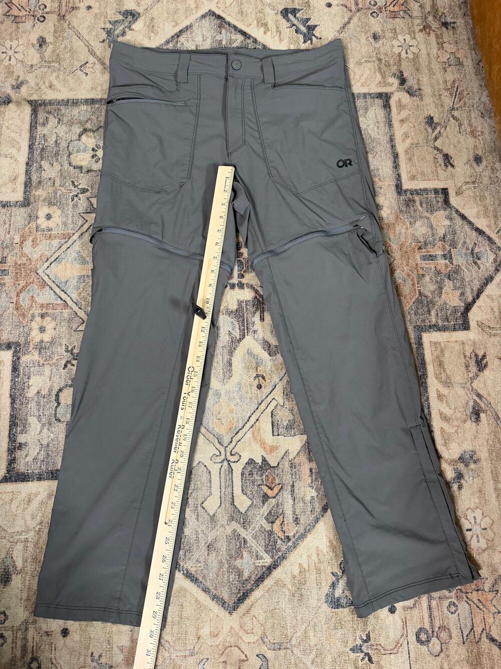Outdoor Research Equinox Convert Pants Mens 33x30 Gray Zip Off Hiking 274419